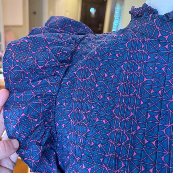 OLIPHANT Women's Pintuck Ruffle Top (Size SMALL) - Picture 7 of 8